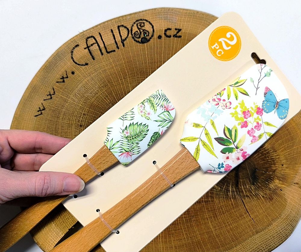 Sada -  2 gumové stěrky s květy